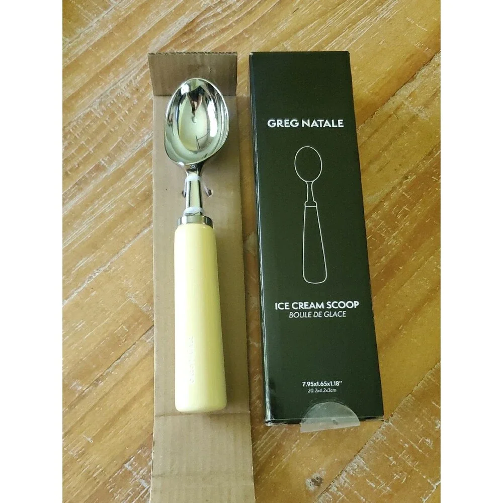Greg Natale Pale Yellow Ice Cream Scoop Zinc Alloy And Ceramic